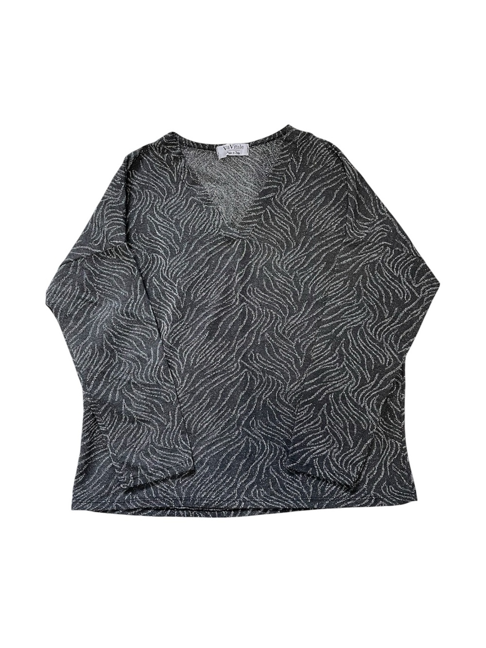 Via Vitale Zebra Print Sparkly Top
